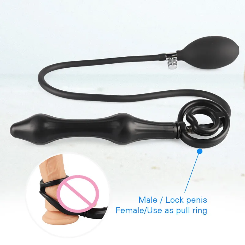 Melhor Grande Silicone Duplo Ball-bearing Vibrating Sex Toy Inflvel Anal  Plug Sex Toys Inflvel Anal Plug