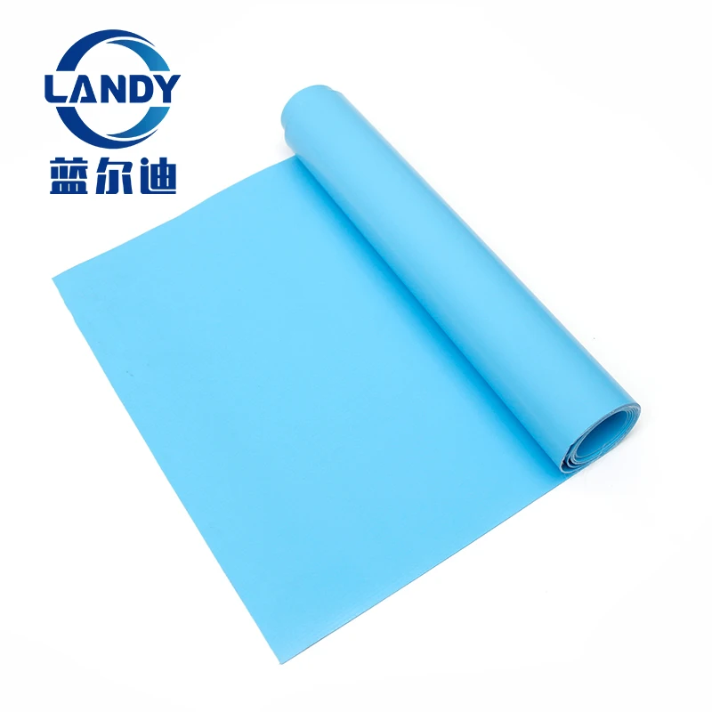 Landy 1.8*25m Rectangle Beaded PVC Pool Liner 1.5mm Thick Anti-Slip UV Resistant Durable Blue Swimming Pool Liners Pools