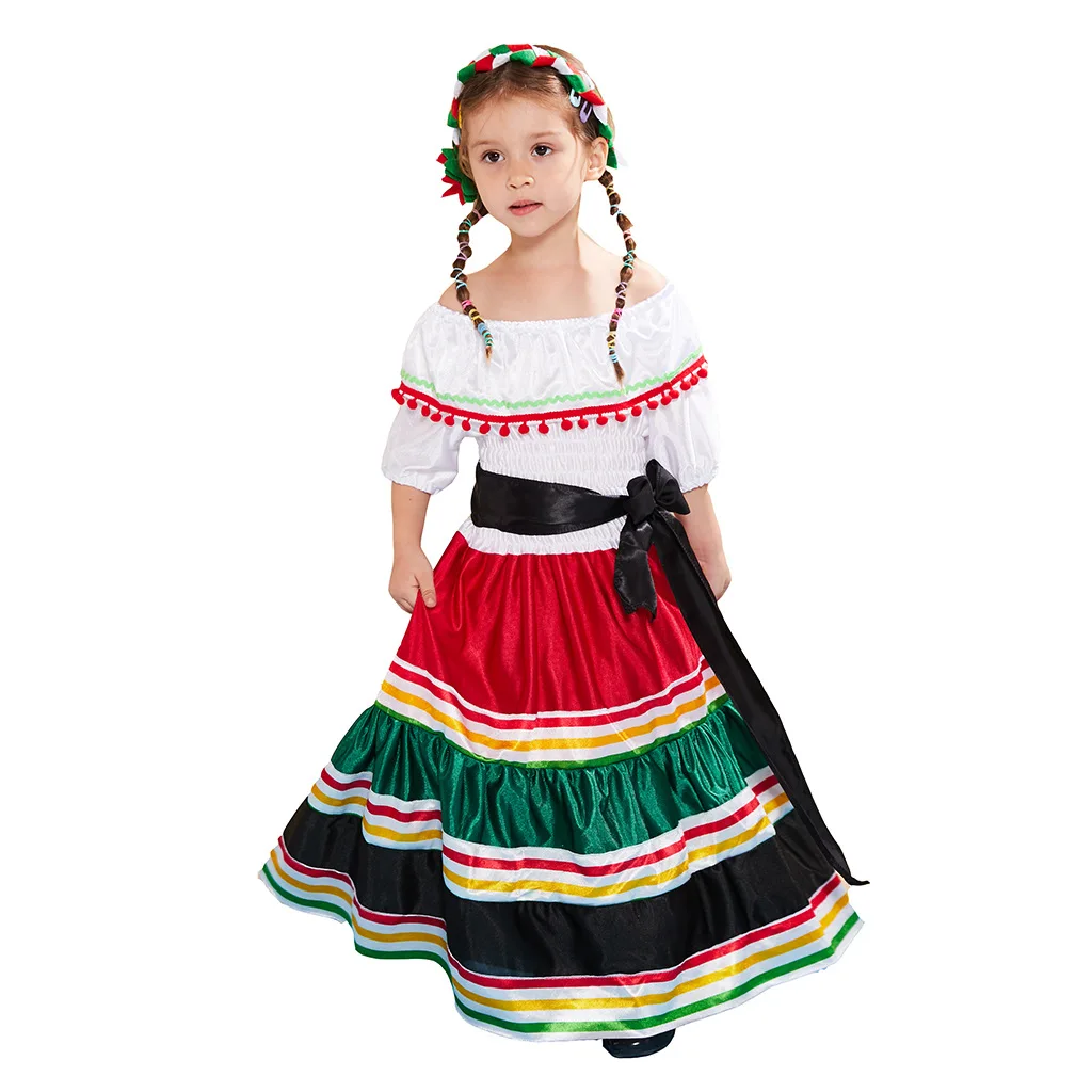 Costumizate! Disfraz De Mexicana Talla 7-9 Especial Para Niños Fiestas De  Disfraces O Carnaval 