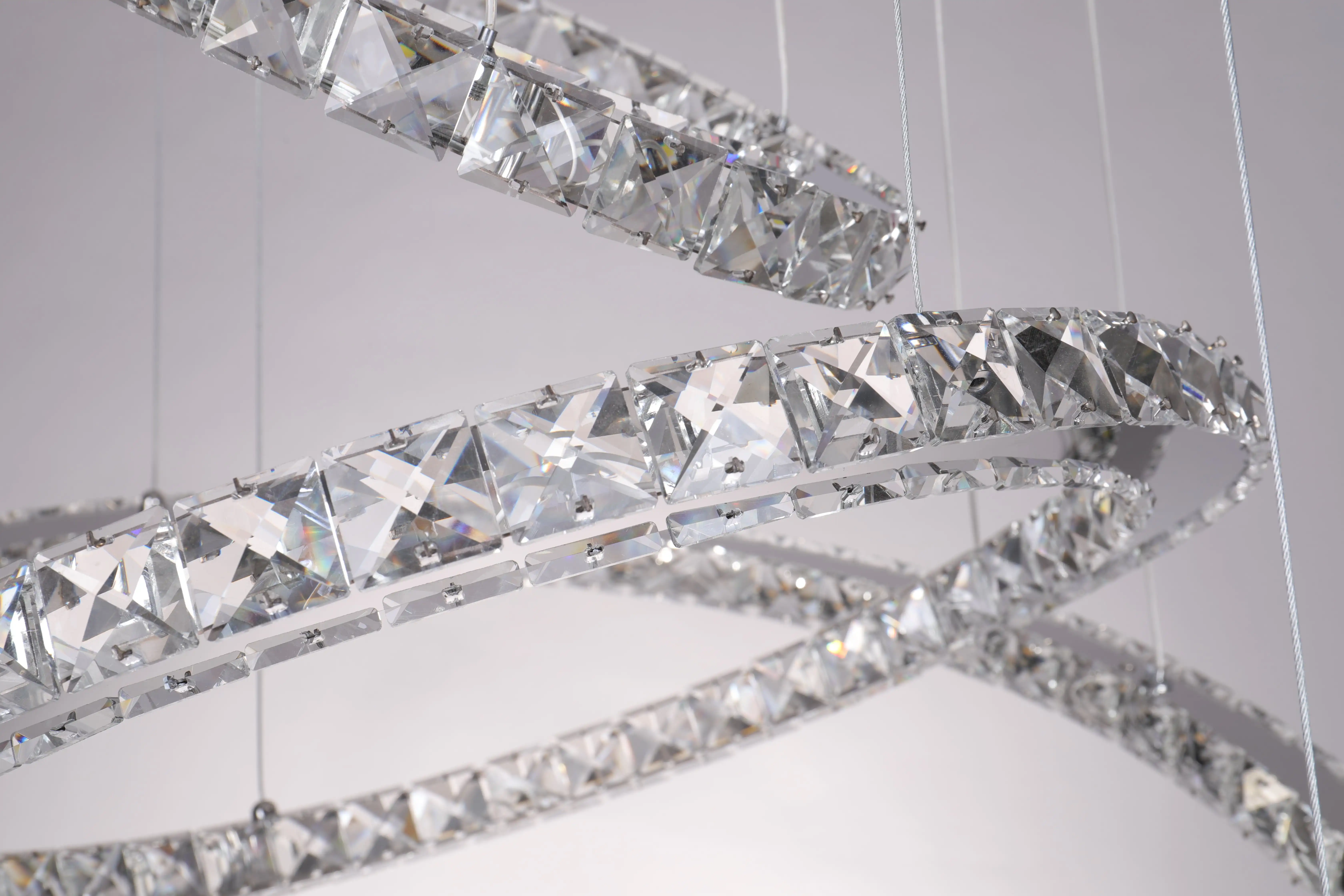 JYLIGHTING 大型クリスタルリングシャンデリア 20/40/70cm対応