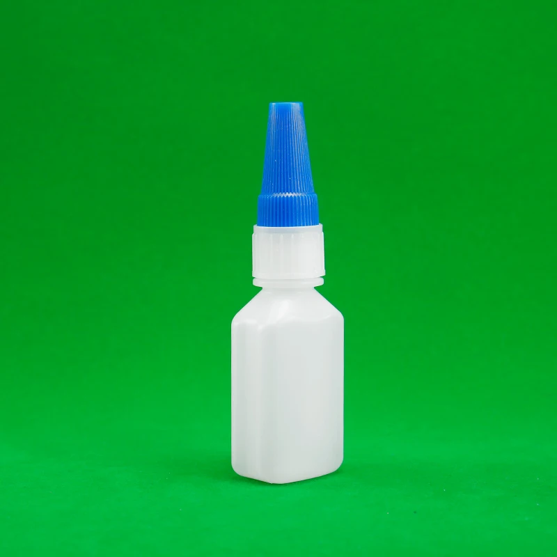 Factory supply 20ml Square Chemical Glue applicator bottle