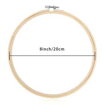 20cm Embroidery Hoops Wooden Round Adjustable Bamboo Circle Cross Stitch Hoop Ring Bulk Wholesale for Art Craft Hand Sewing
