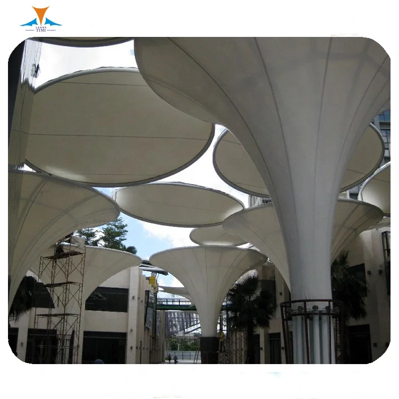 Wind Resistant Architecture Landscape Tensile Fabric Membrane Structure
