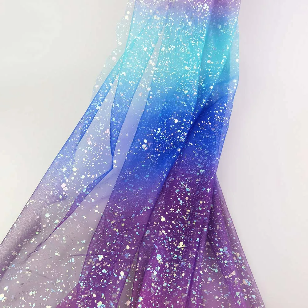 High Quality Fancy Design Good Price Two Tone Gradient Color Sheer Organza Fabric for Women Dress