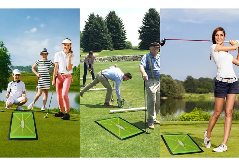 Custom Golf Mat With Rubber Base Indoor Practice Hitting Golf Training