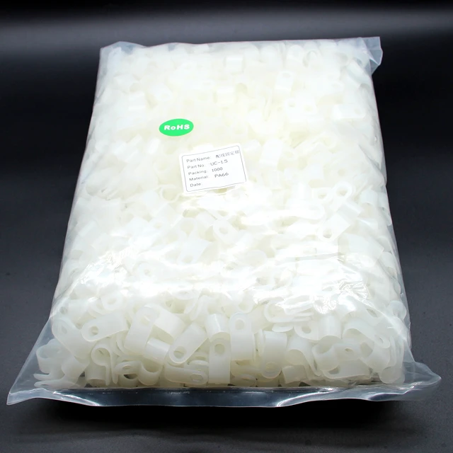 Китайский завод, сертифицированный rohs, 3/16 дюймов, белый/черный цвет, Электрический pa66, пластиковые провода, зажимы для держателя кабеля