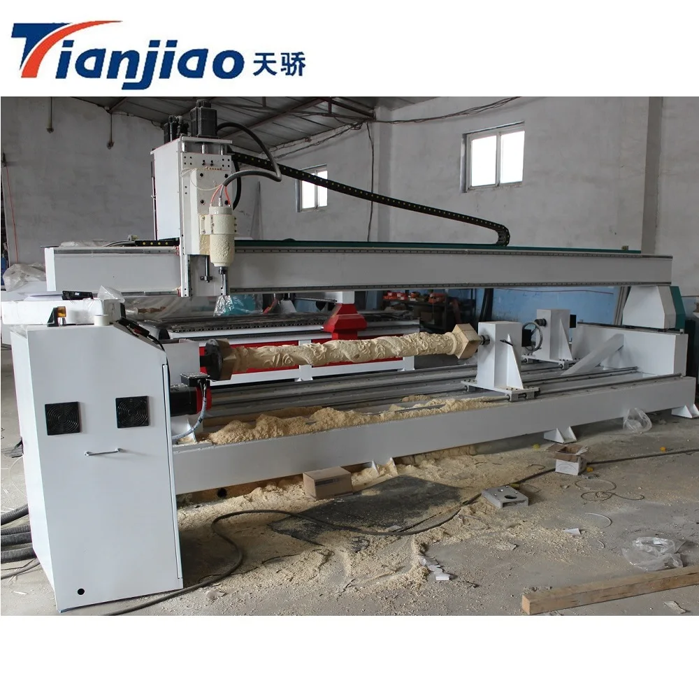 Large Diameter  Wood Cnc Turning Lathe Max Length 2000mm Working Dimensions 300mm