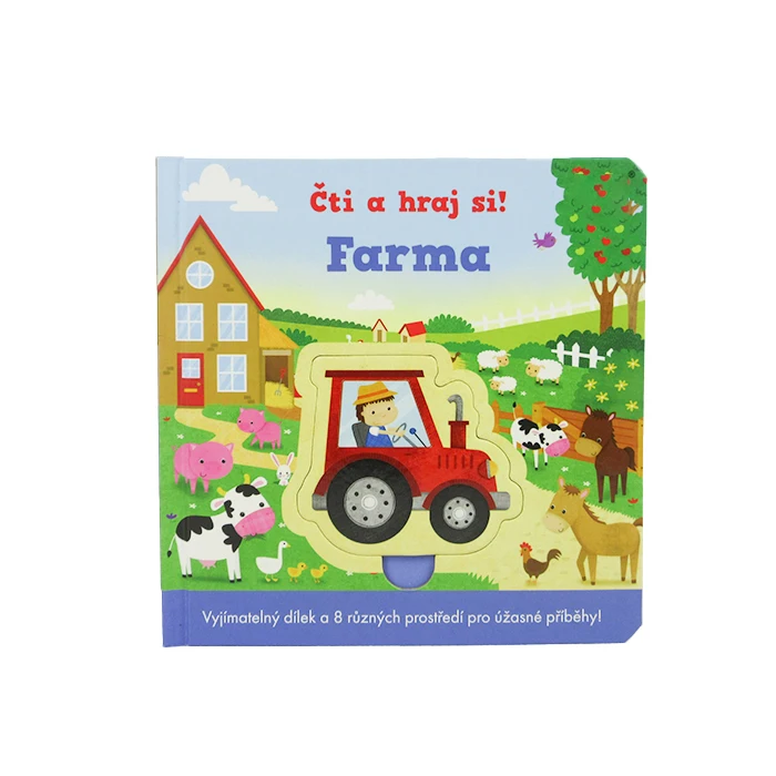 Die Cut Board Book Custom Farm Board Book Early Education Cardboard Book for Children