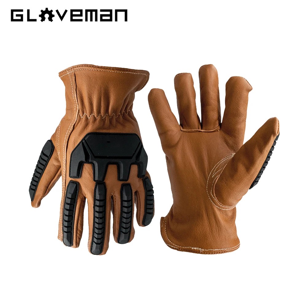 Перчатки из козьей кожи GLOVEMAN для тяжелых условий эксплуатации ТПР ударные нефтяные месторождения промышленная конструкция водонепроницаемые защитные рабочие перчатки