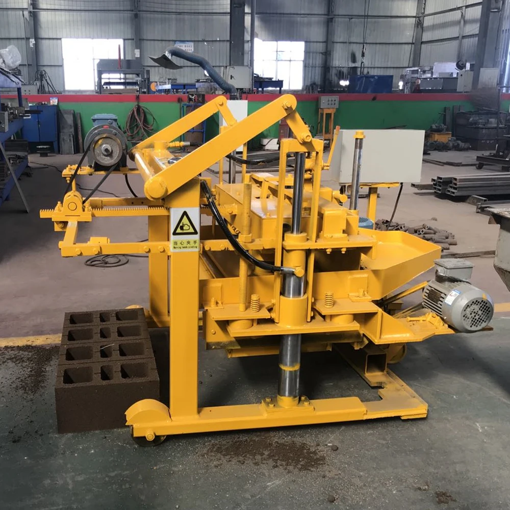 Small Hydraulic Vibration Movable Mobile Egg Laying Layer Cement Concrete Fly Ash Brick Block Making Machine Without Pallet