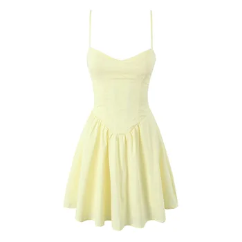 Spaghetti Strap Floral Print White Color Hot Sale Casual Fashion Mini slip Dress for Women