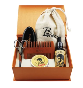 Men's Care Organic Argan Oil Beard Oil & Balm Moisturizing Refreshing Comb Softening Private Label Beard Growth Deluxe Kit