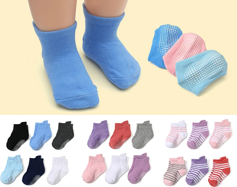 Monochrome Enfants Fille Anti-Slip Respirant Socquettes ornés 