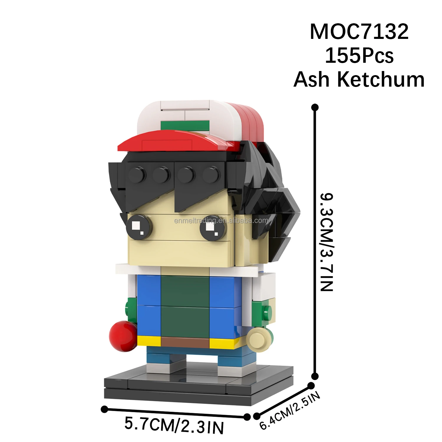 อะนิเมะAsh Ketchumตุ๊กตาMOCอิฐชุดDiy Building  Blocksชุดเด็กของเล่นสําหรับเด็ก2023ของเล่นMOC7132