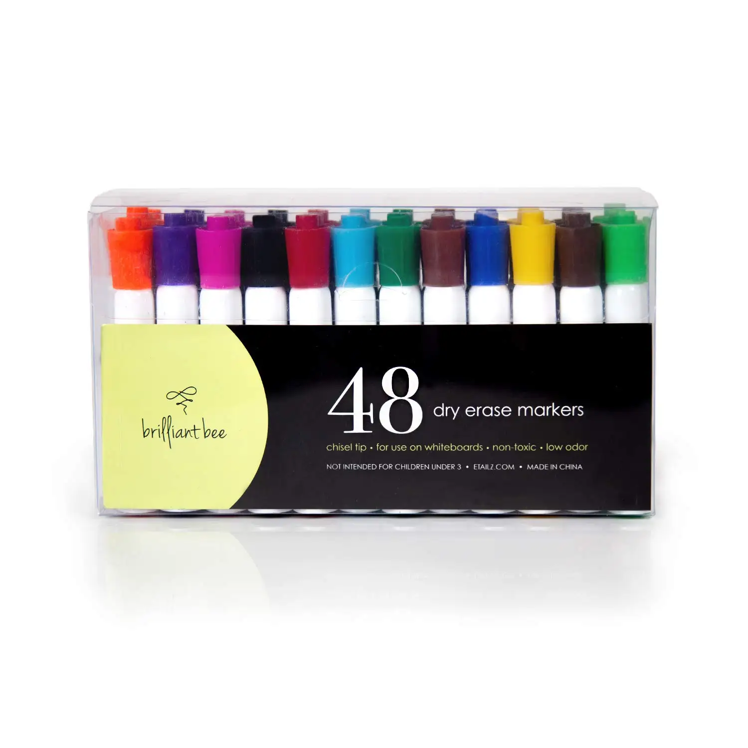 WOSWEL 60-Pack Dry Erase Markers - 12 Colors, Chisel Tip Whiteboard Pens - View #5