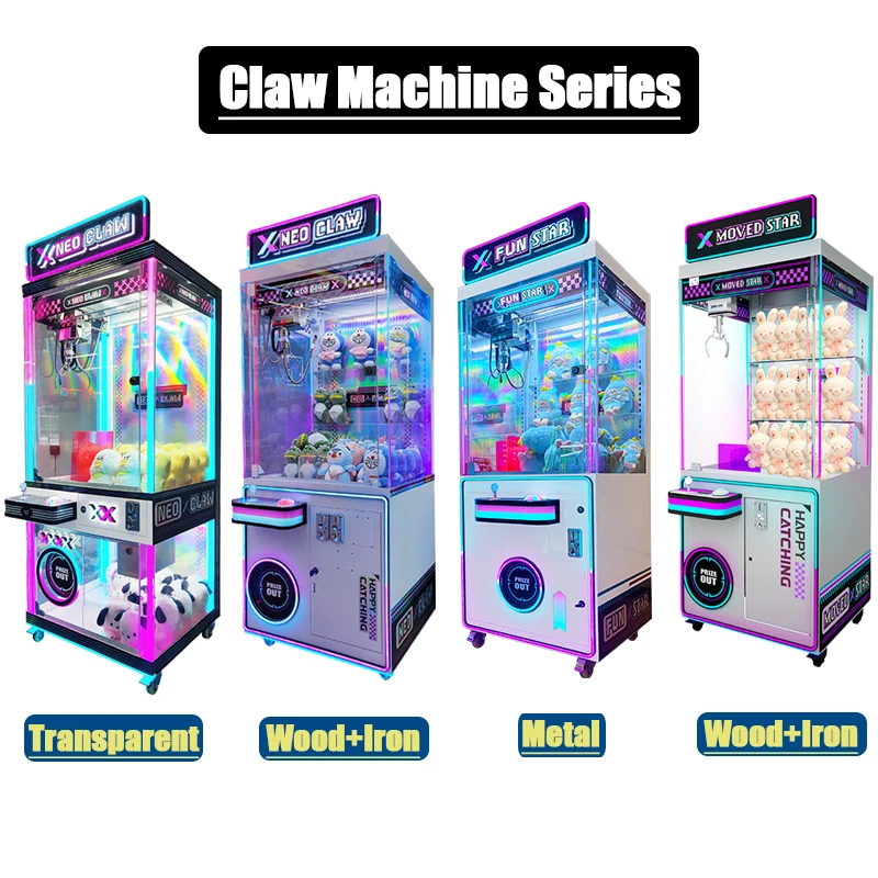 Slim Cute Claw Machine Customizeae Ball Stuffed Animals 8inch Coin-Operated Toy Clip Prize Gift Crane Claw Machine Plush