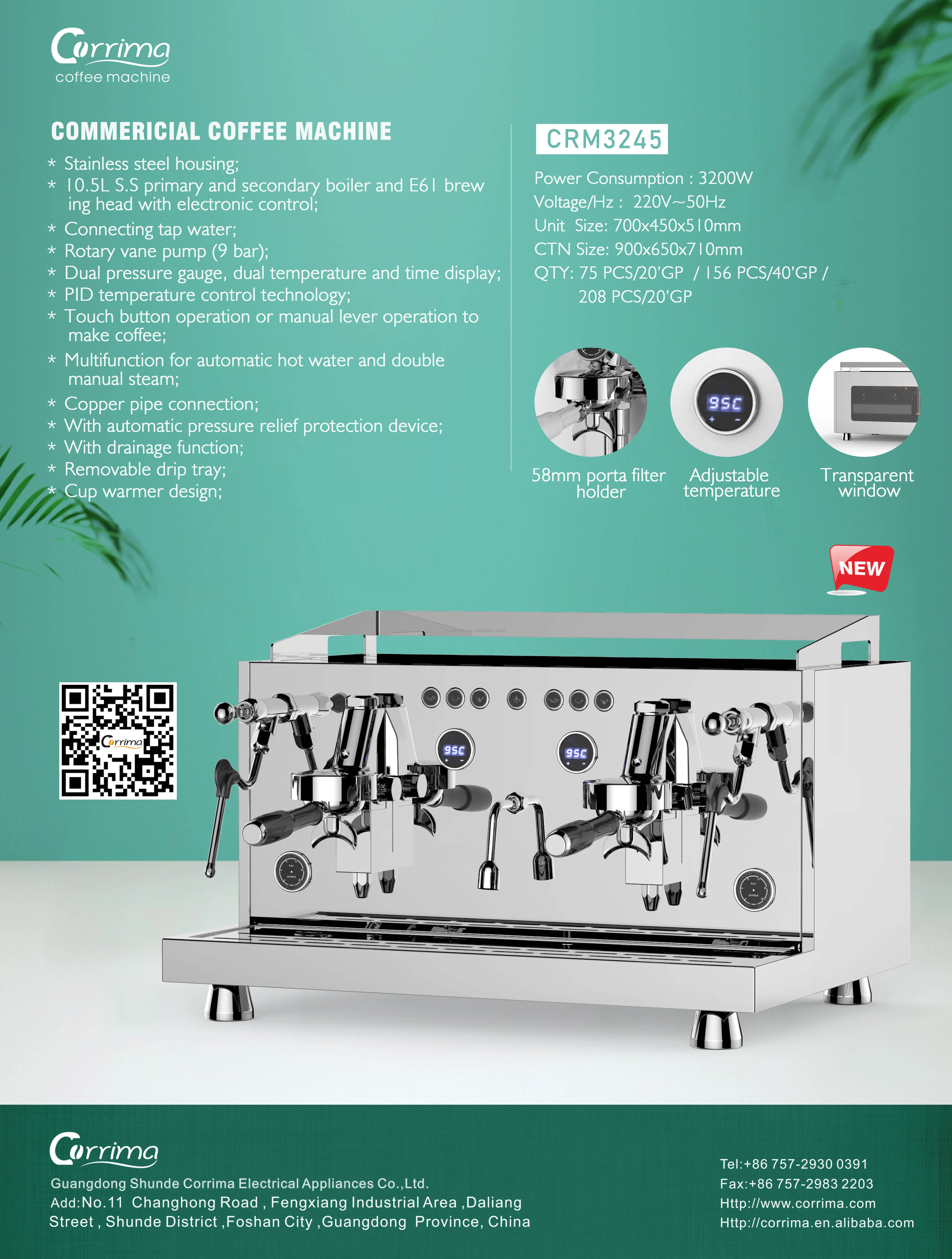 Corrima Coffee Machine Profesional Barista Express Coffee Machine