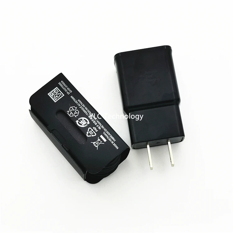 
 Быстрое Адаптивное зарядное устройство для Samsung S10, быстрое зарядное устройство с USB-кабелем типа C в упаковке  