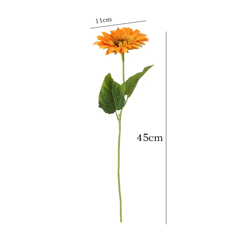 Artificial Single Branch Sunflower DIY Holding Flower Arrangement with Sunflower Materials for Wedding Home Decoration