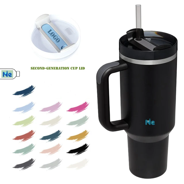 New Vacuum tumbler with straw and handle Double wall 20oz 30oz 40 oz Stainless Steel Travel Mug thermo cup 40oz