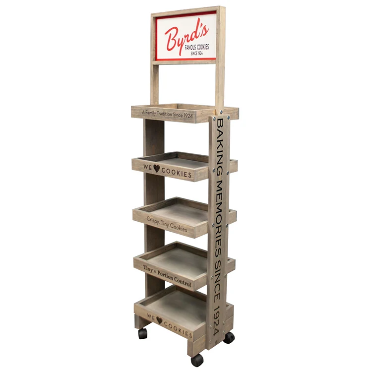 Skin care product wood display rack for facial cleanser