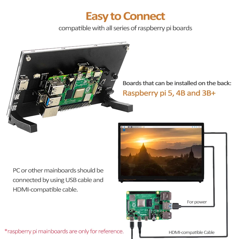 7 Inch Touch Screen IPS 1024x600 HD LCD for Raspberry Pi