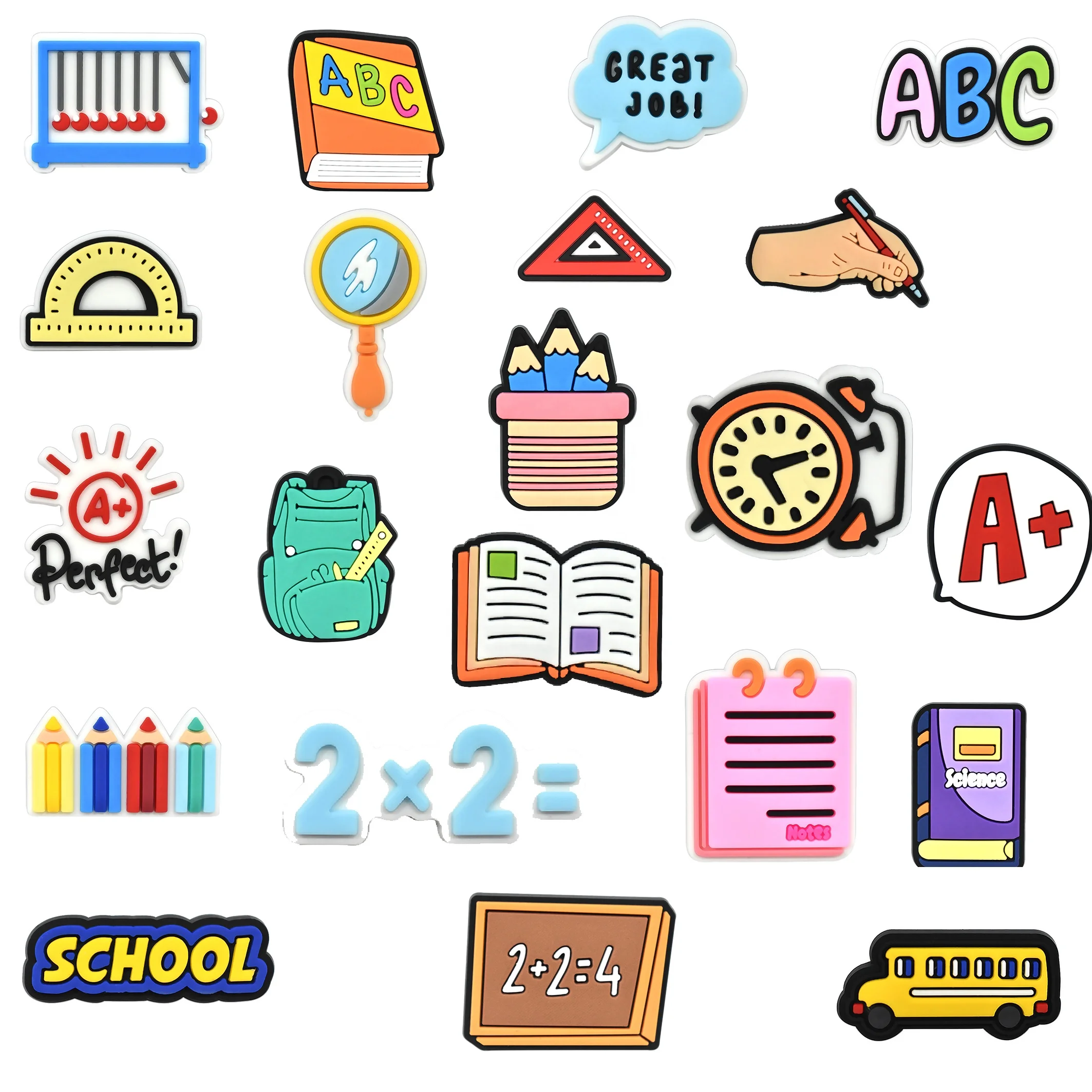 2024 New Arrival Wholesale PVC Custom Shoe Charm Back to School Fashion Shoe Charms for Graduation