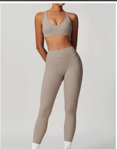 Topko Women's Frosted Tight Back Yoga Set Elastic High Waist Fitness Wear Running Fitness Sports Set