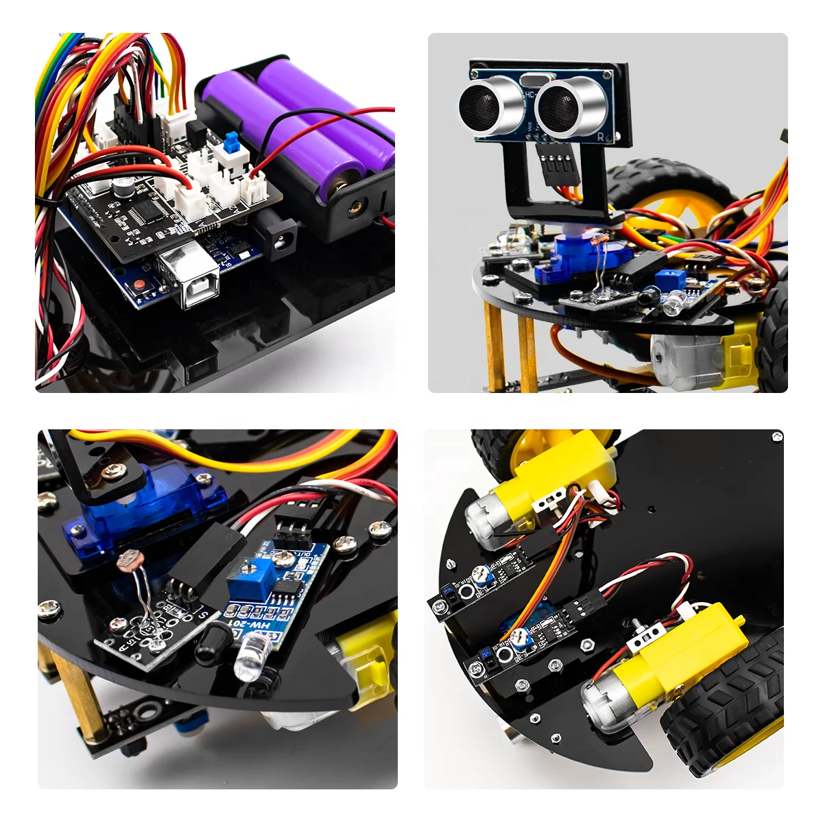 LAFVINスマートロボットカー2WDシャーシキットロボットSTEM用に