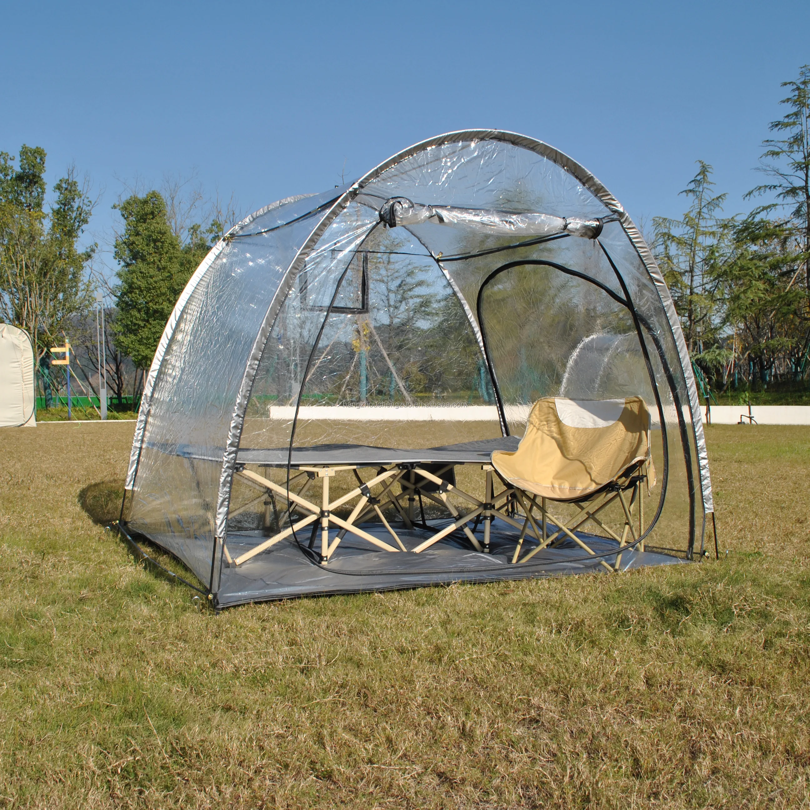 Bubble-Zelt - Transparentes Iglu-Zelt - 2-3 Personen Pavillon für Terrassen - Großes Übergroßes Wetterfestes Zelt - Kälteschutz – Detail 12