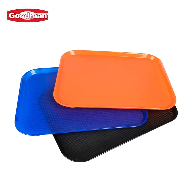 Custom Color Plastic Rectangular Cafeteria Restaurant Fast Food Serving Tray