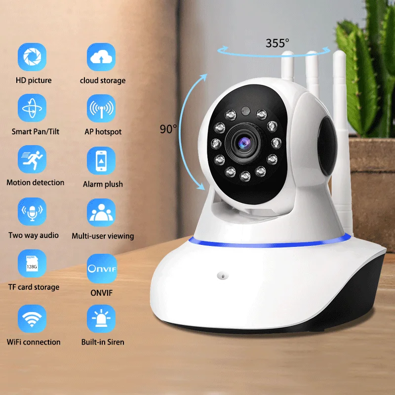 OEM 3MP Home Security Motion Tracking V380 Pro WiFi Surveillance Indoor Camera Wireless Security Wifi CCTV IP PTZ Camera