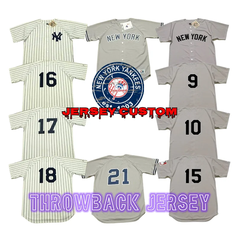 Wholesale Men's New York 9 Roger Maris 10 Phil Rizzuto 16 Whitey Ford 20  Jorge Posada Throwback Baseball Jersey Stitched S-5xl Yanke From  m.