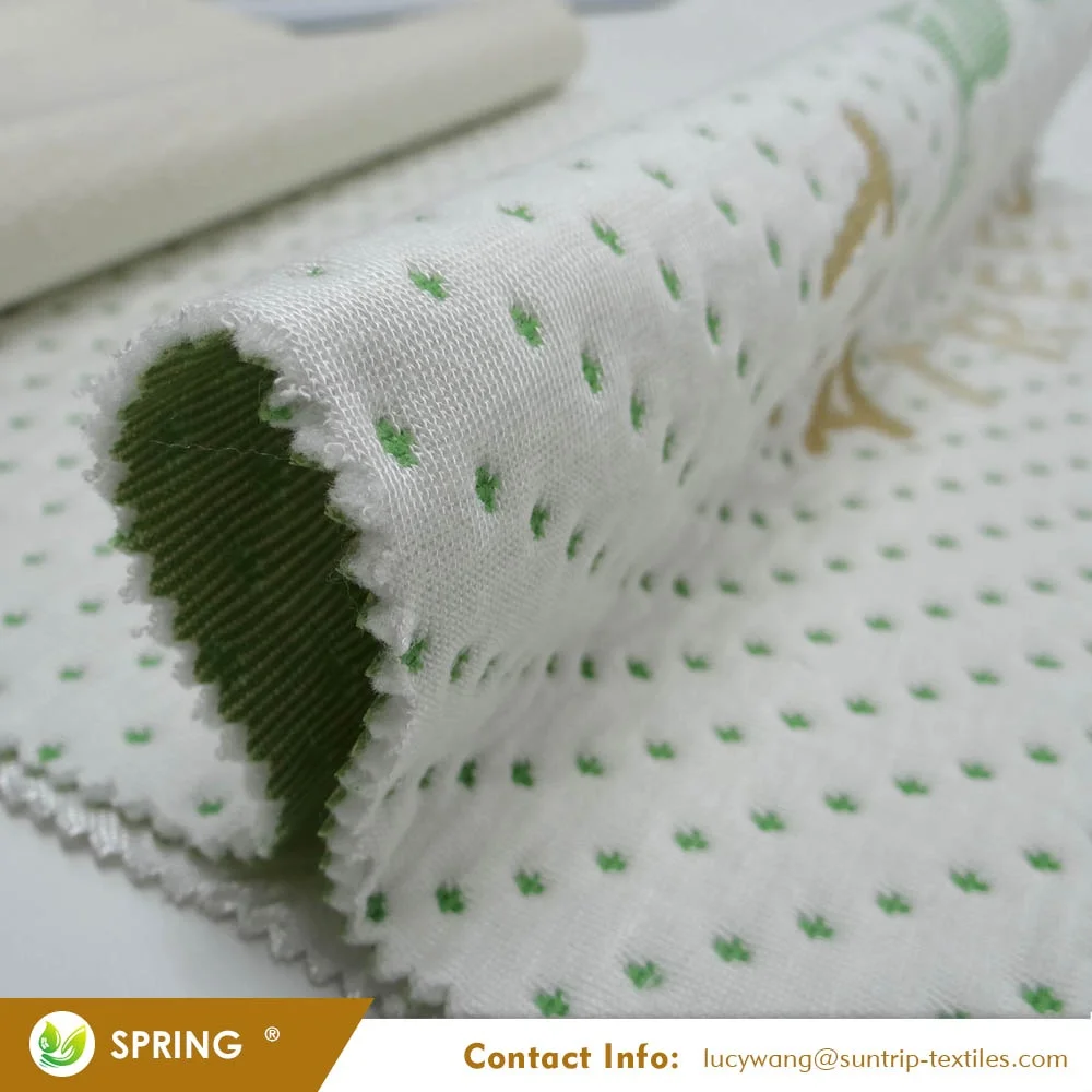 220gsm Green Bamboo Jacquard Waterproof Mattress Protector Fabric With