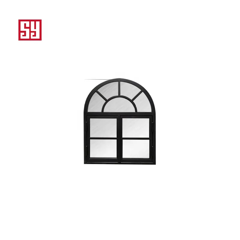 Modern Popular French Wrought Iron Casement Window Windproof Horizontal Louver Steel Frame Bedroom Bathroom Sliding Swinging factory