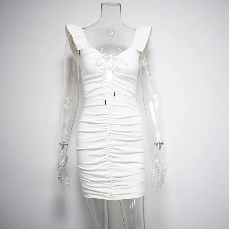 Summer New Fashion Design Plus Size Women Dress White Clothing Dress Sexy Bodycon Dress