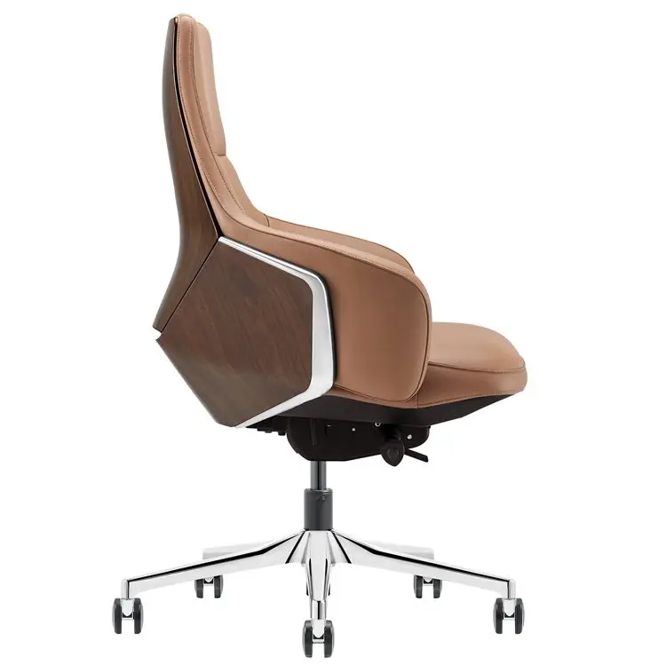 Leather Middle Back High End Swivel Unique Design Boss Revolving Luxury Modern Office Chairs