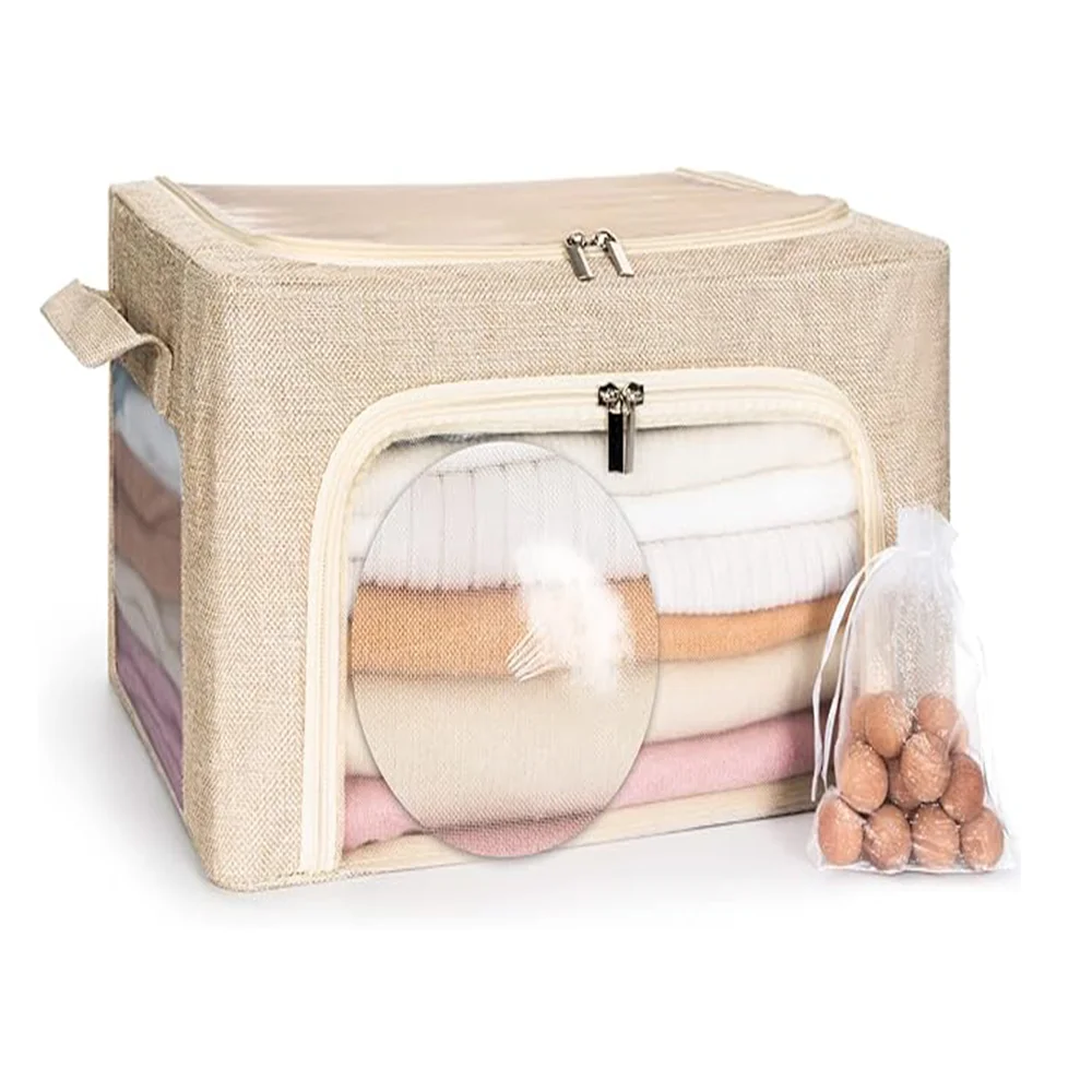 Supportive Stackable Square Household Storage Bag Cashmere Sweater Storage Bag for Clothes Blankets