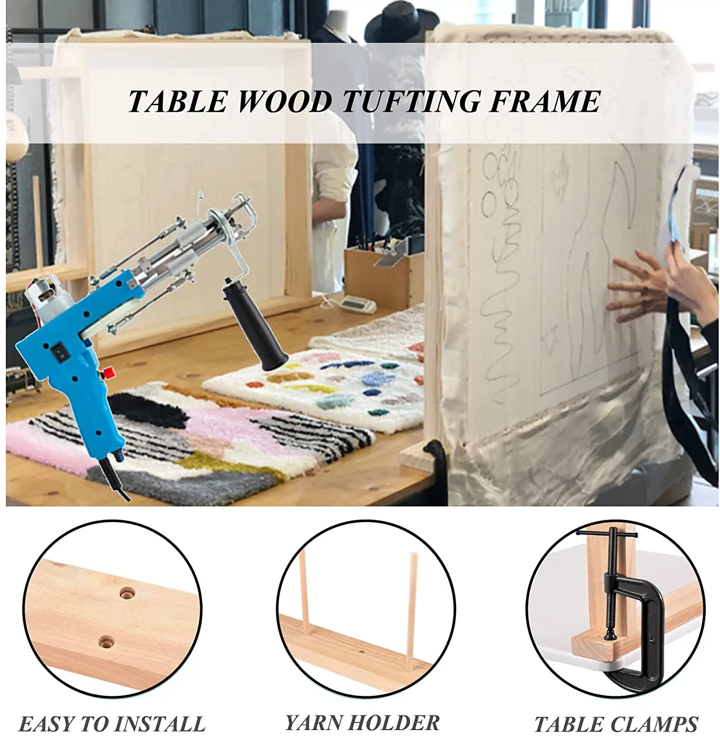 Tabletop Display And Floor Style Tufting Frame For DIY Crafts Table Stand  Frame Carpet Tapestry Making Tools - Buy Tabletop Display And Floor Style Tufting  Frame For DIY Crafts Table Stand Frame