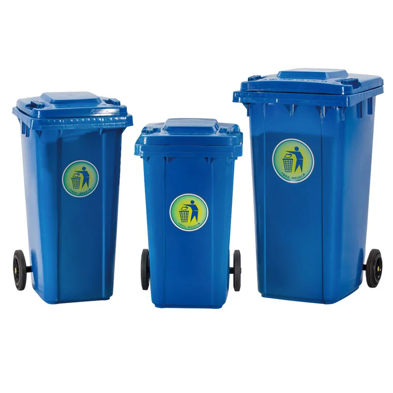 HDPE plastic garbage bin 120L outdoor with four wheels with EN840
