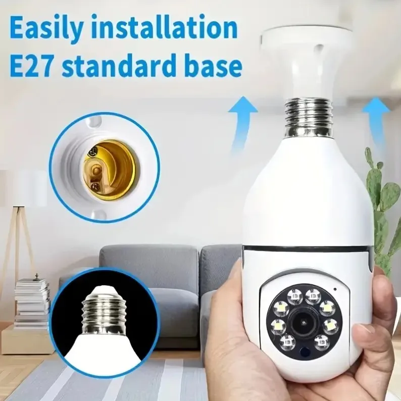 E27 Night Vision Wireless Light Bulb Camera 360 Cctv 5G /2.4G Wi Fi Mini Ip Digital Camera