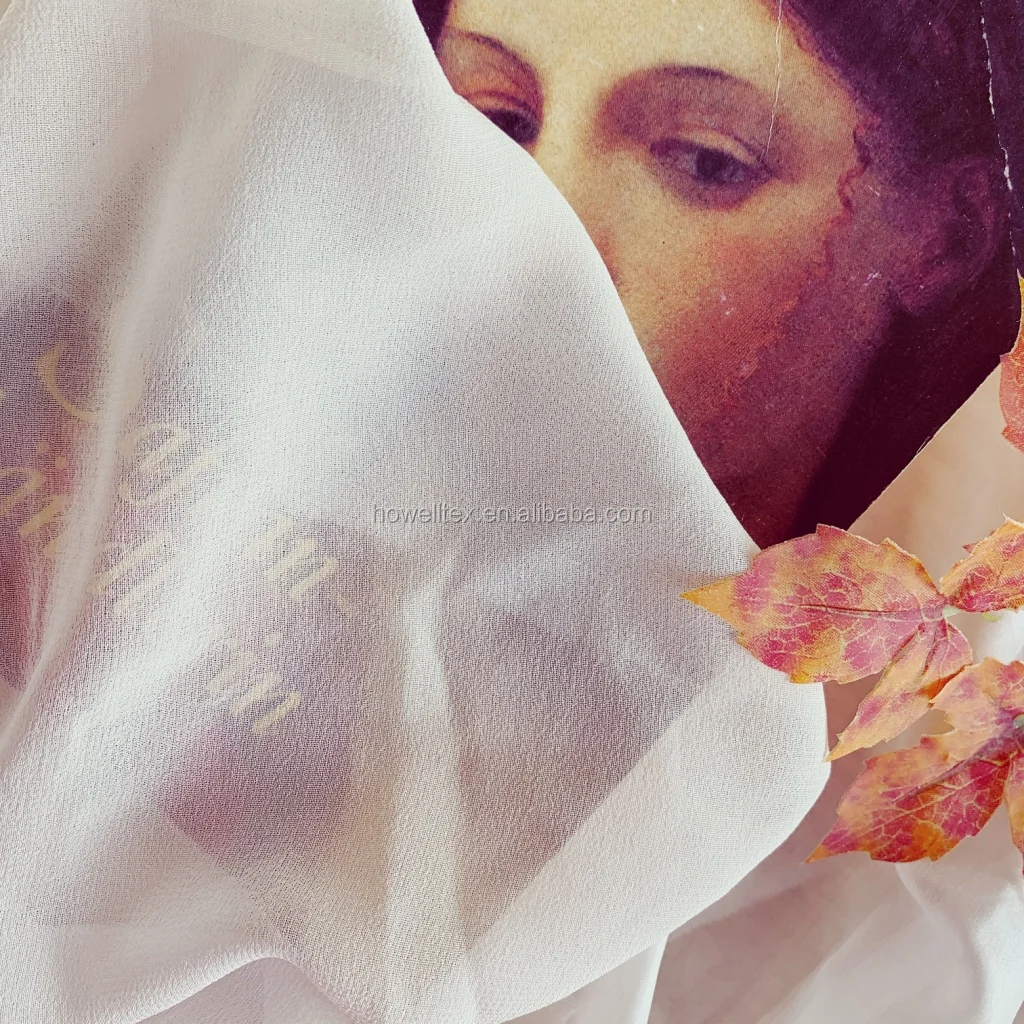 100% Pure Silk White Georgette 12mm 140cm Fabric in Bleached PFD for