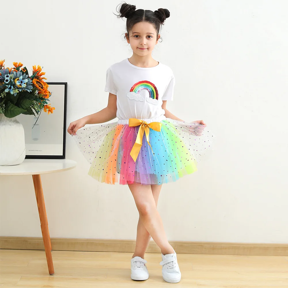 Jupe Tutu Pour Enfant + 2 Barrettes Cheveux - Couches De Tulle Jaune Pour Danse, Fête, Anniversaire Princesse