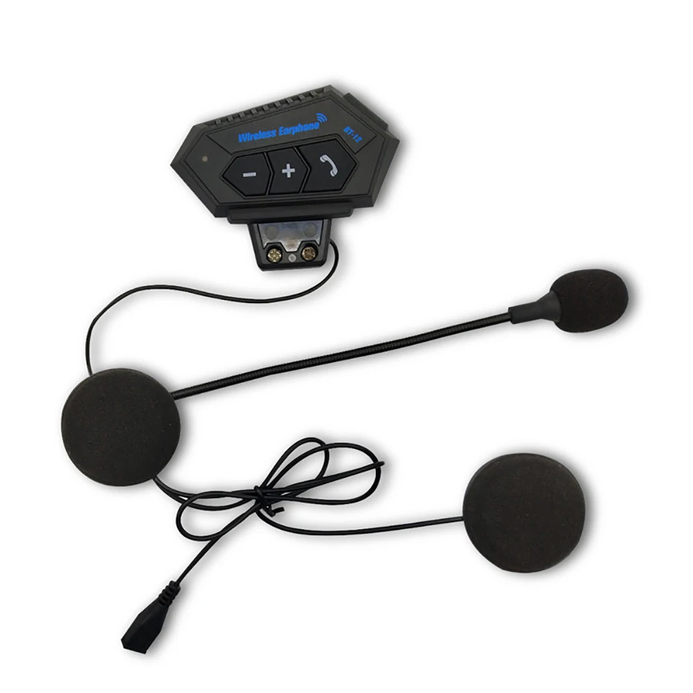 Waterproof Bluetooth Headset BT12 for Motorcycle Helmet with Microphone Support Music Control