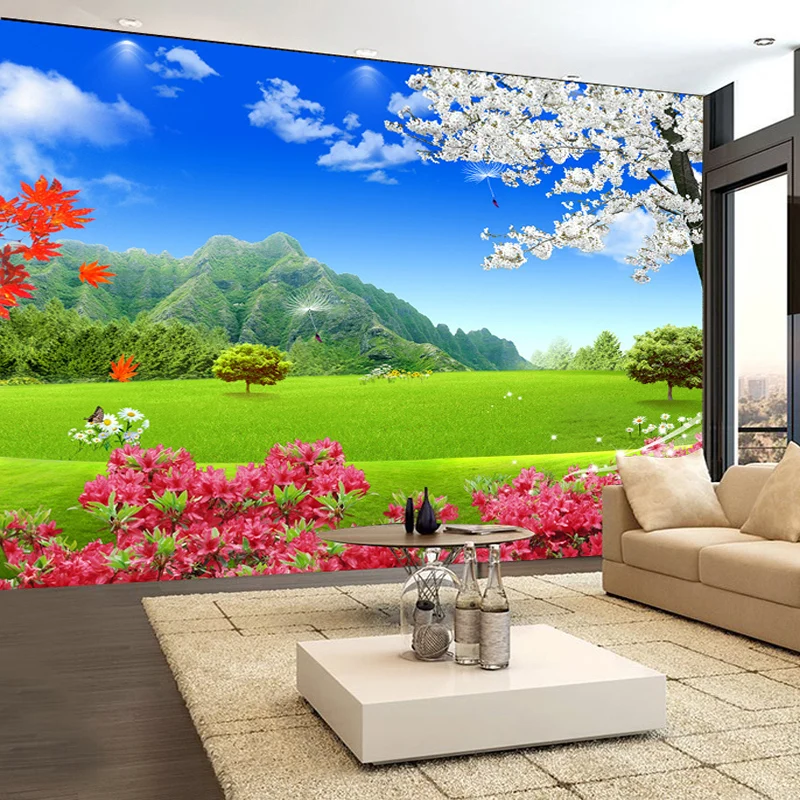 Forest landscape and waterfall forest mural wallpaper  TenStickers
