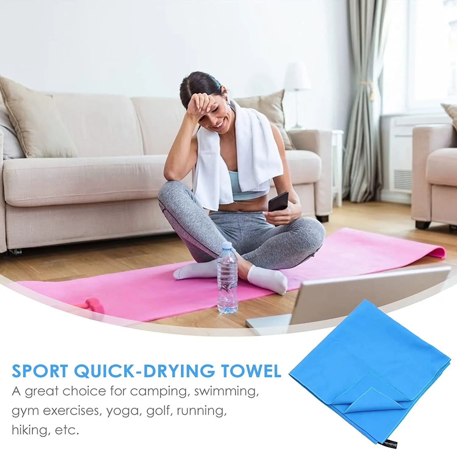 Custom Blue 40*80cm Gym Sports Towel Fast Drying ABSORBENT for Outdoor Activities manufacture