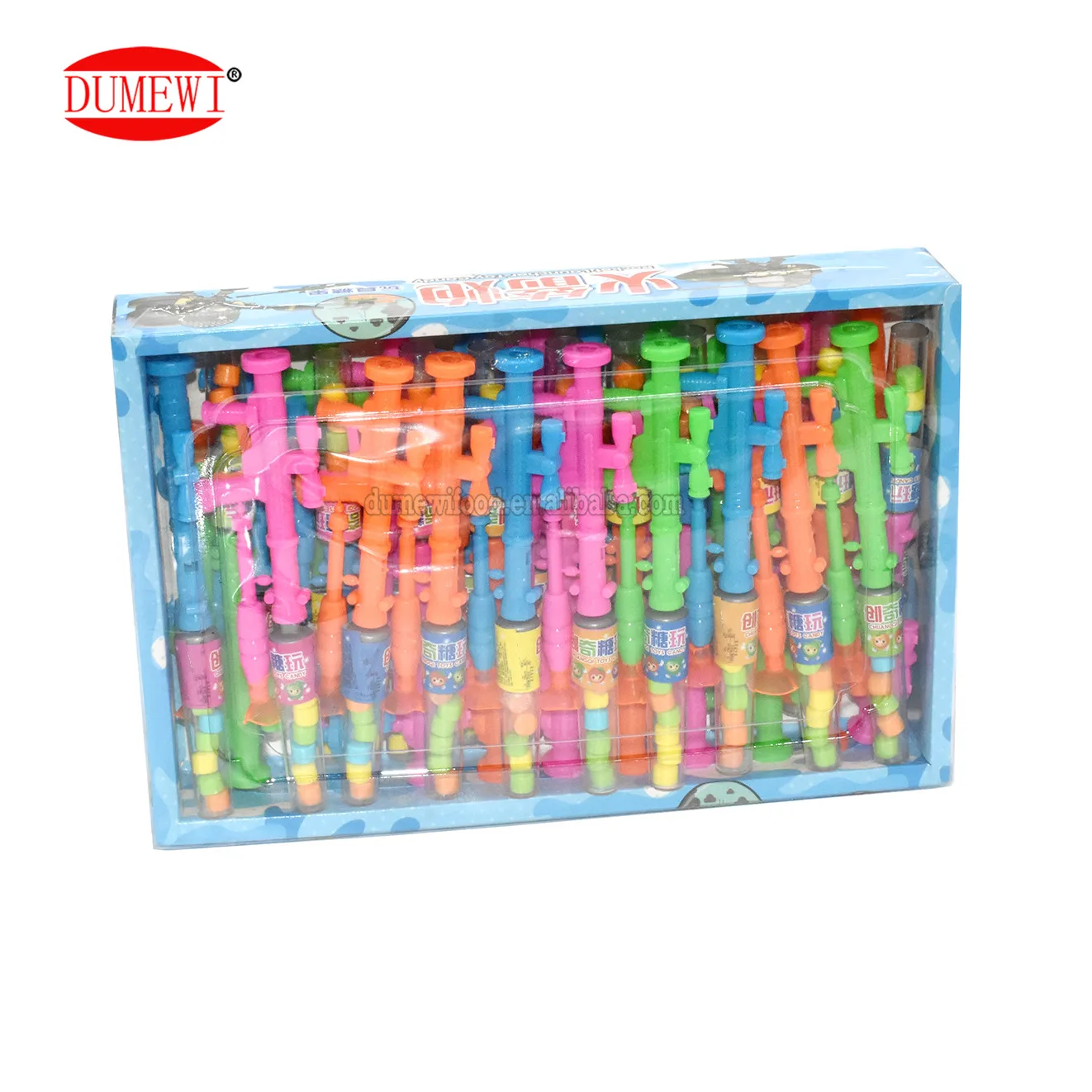 Забавный пластиковый игрушечный пистолет для стрельбы конфеты детей