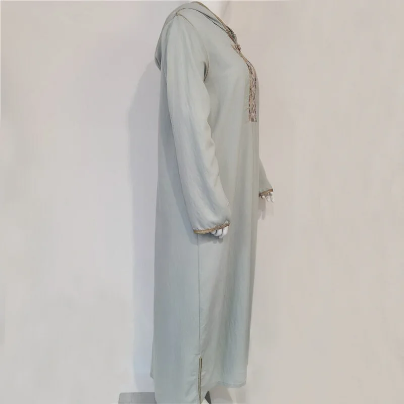 Hooded Caftan Marocain Abaya Pajamas Dubai Women's Fashion Casual ...