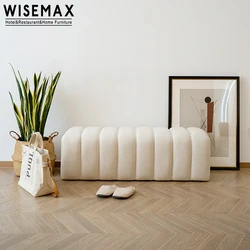 Мебель WISEMAX для гостиной мебель в скандинавском стиле деревянная рама форме гусеницы тканевый оттоманка табурет