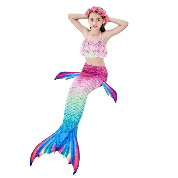 Mermaid For Swimming Girls Swimsuit Princess Bikini Set Bathing Suit ...